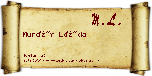 Murár Léda névjegykártya